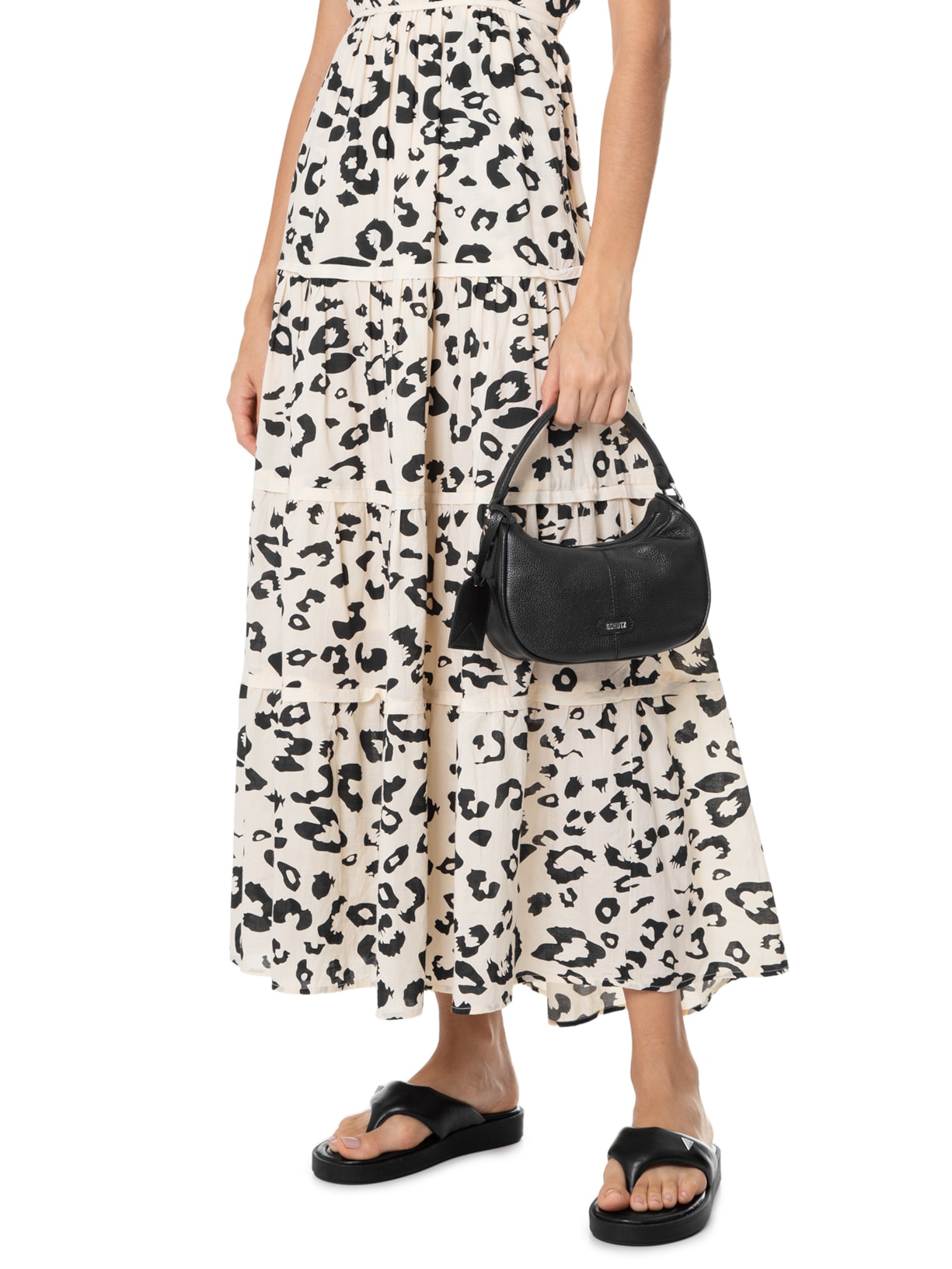 Bolsa Feminina Tiracolo Média Mia Couro Preto Schutz