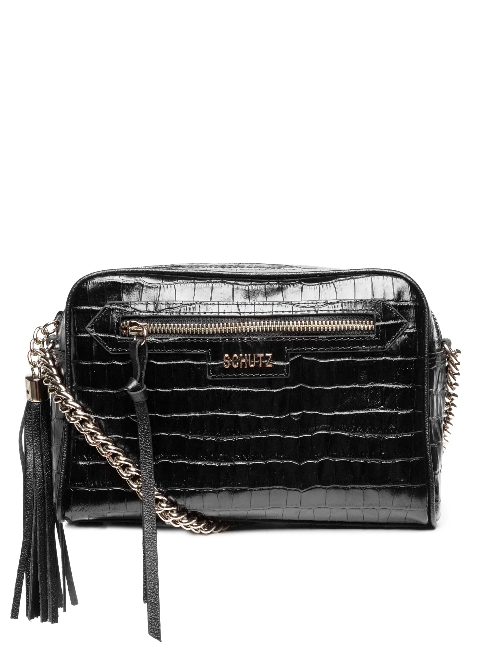 Schutz - Bolsa Feminina Tiracolo Maeve Croco - Preto