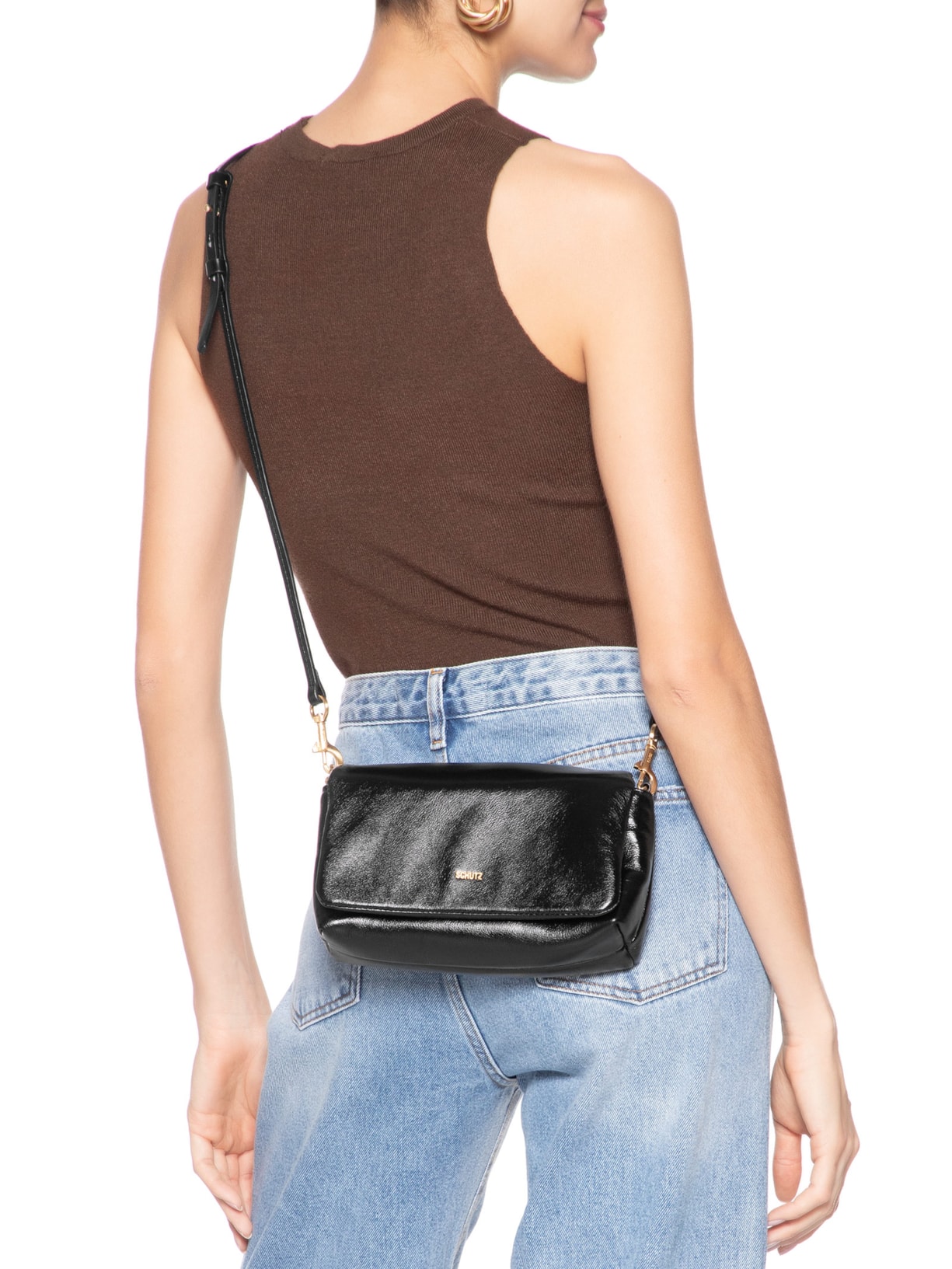 Bolsa Feminina Tiracolo Média Preto Schutz