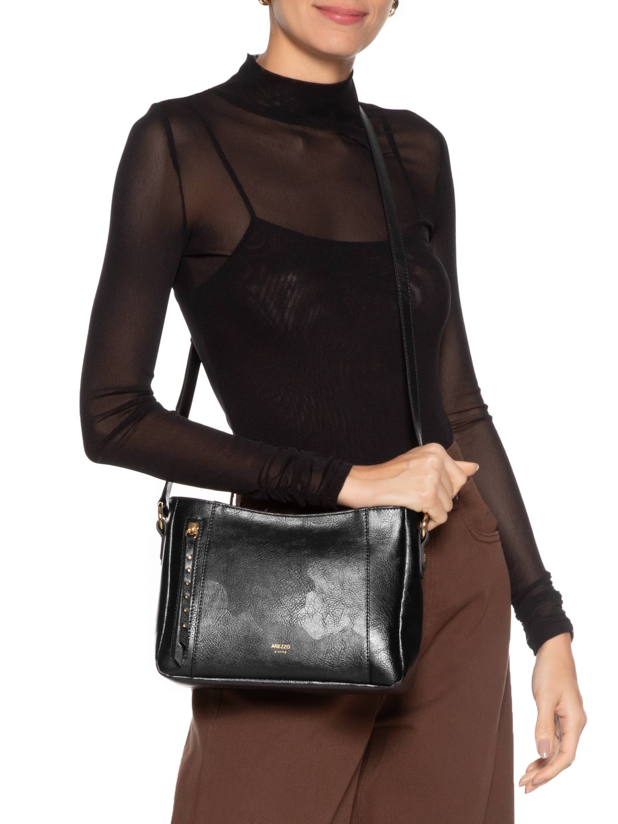 Bolsa Feminina Tiracolo Média Preto Arezzo