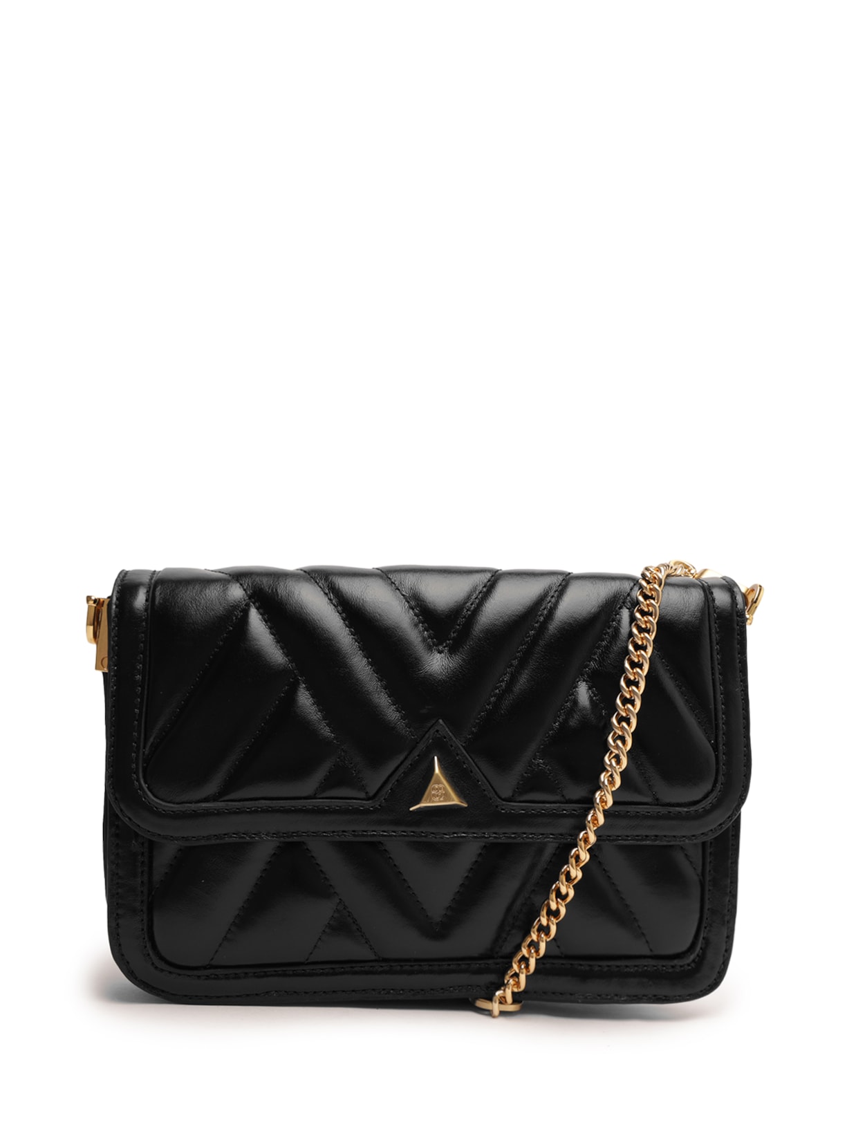 Bolsa Feminina Tiracolo Média Sienna Couro - Preto