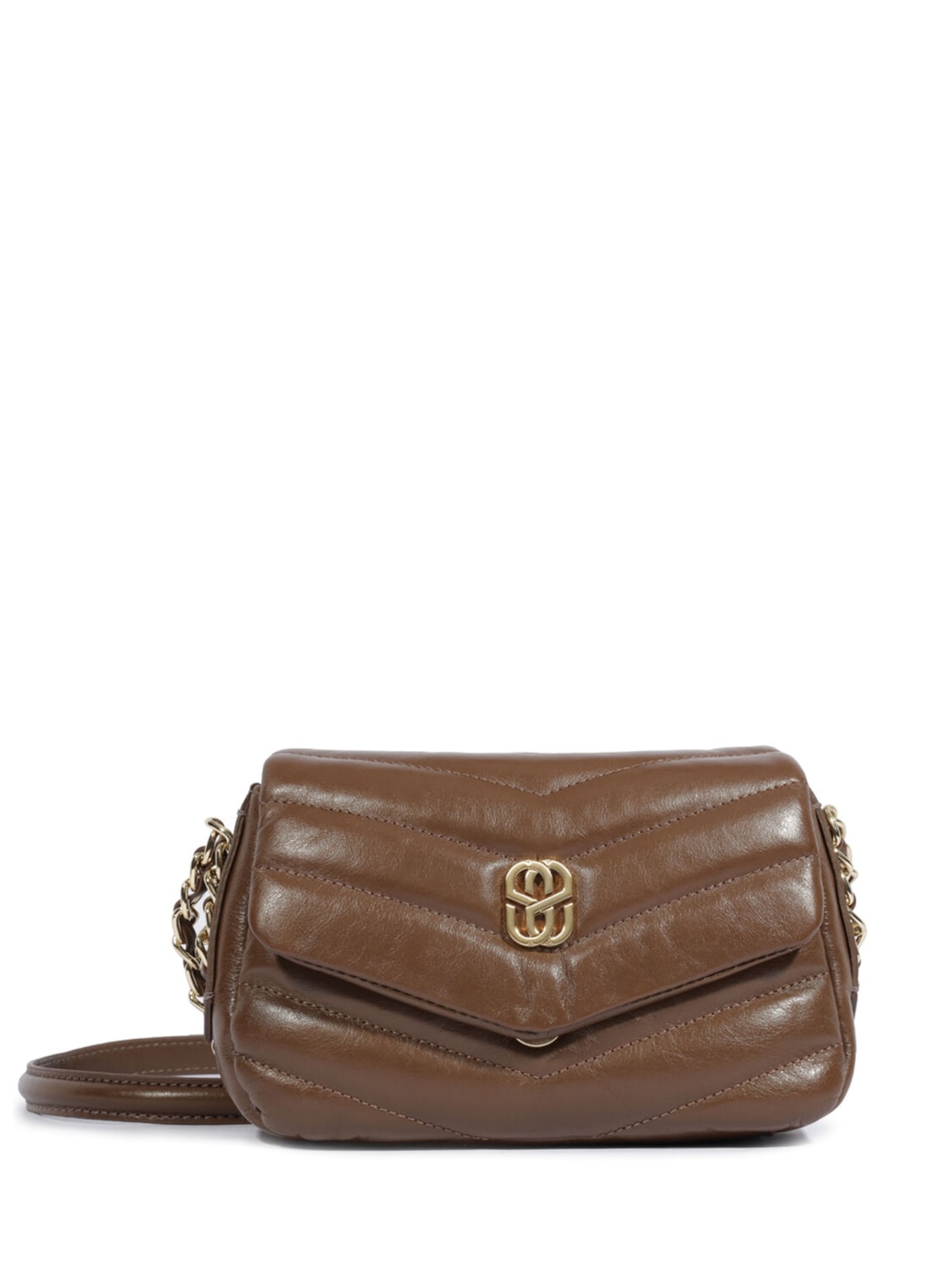 Bolsa Feminina Tiracolo Mini Icon Elara Couro Marrom Schutz