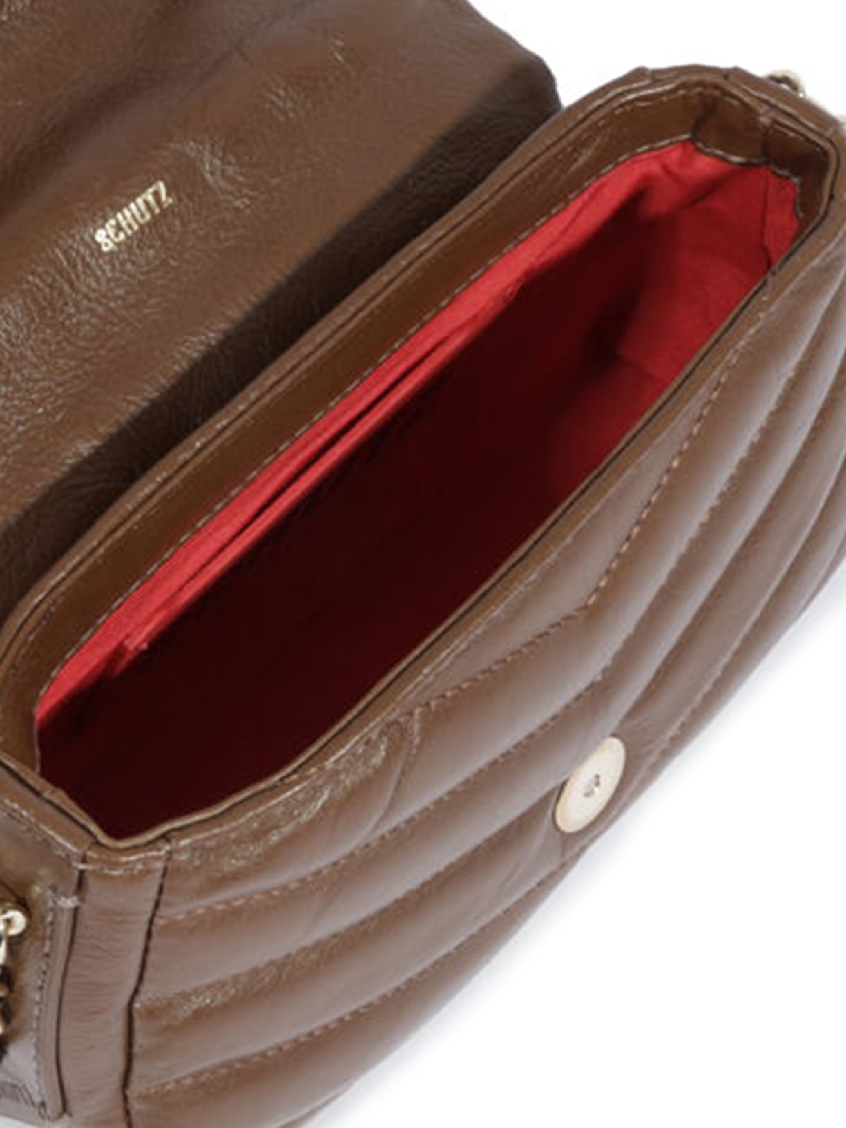 Bolsa Feminina Tiracolo Mini Icon Elara Couro Marrom Schutz