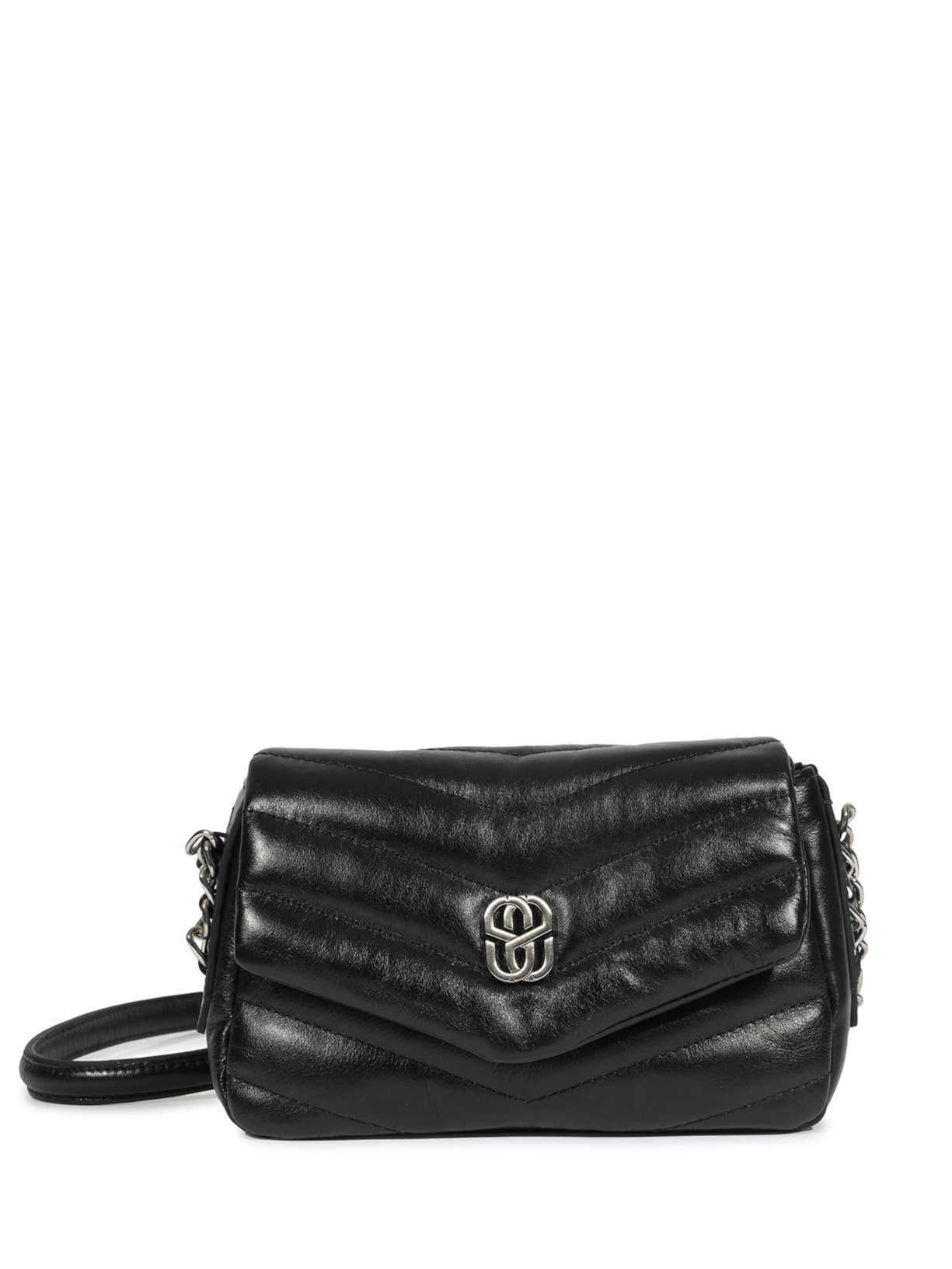 Bolsa Feminina Tiracolo Mini Icon Elara Couro Preto Schutz