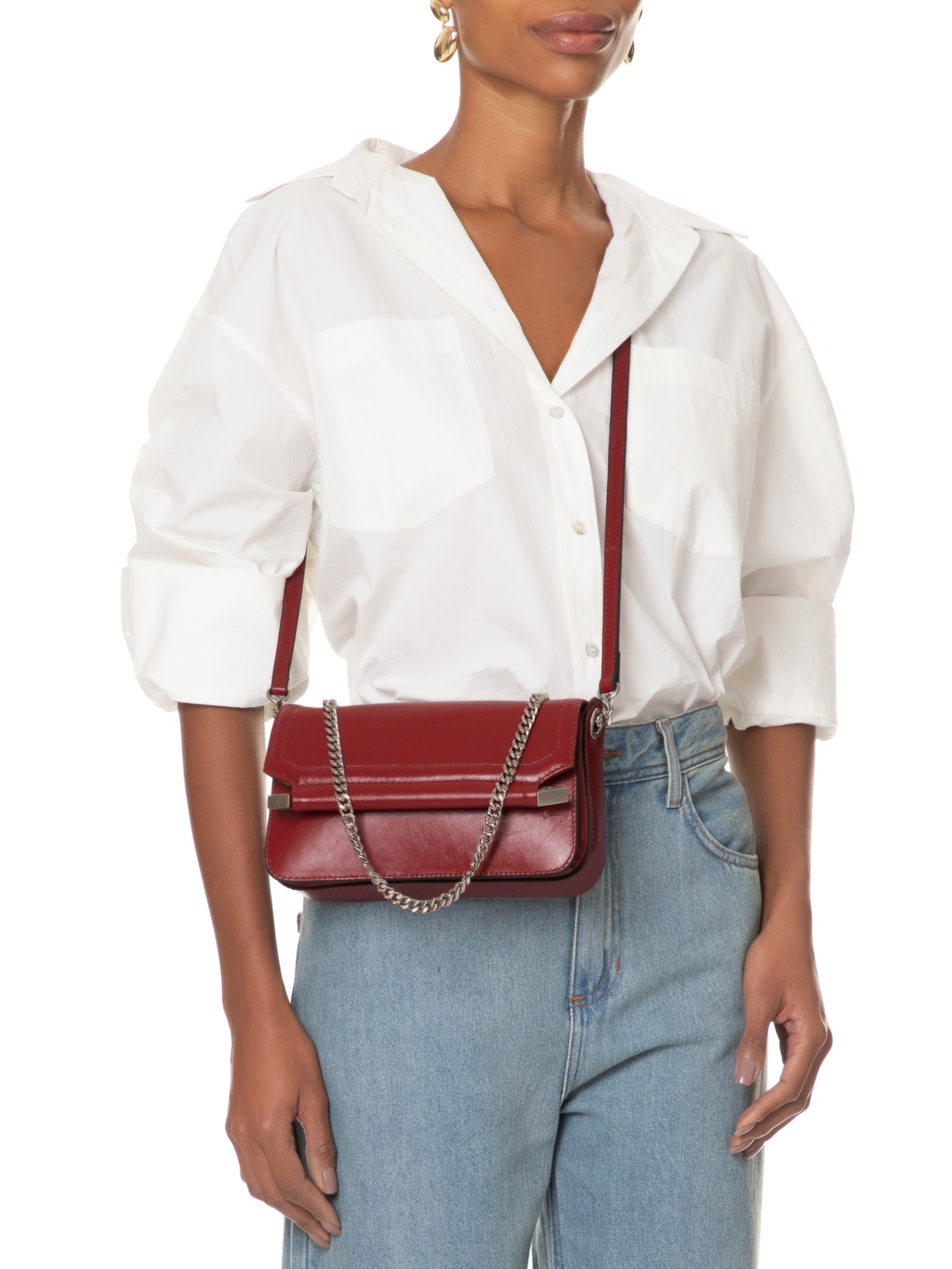 Bolsa Feminina Tiracolo Muse Pequena Couro Vermelho Schutz