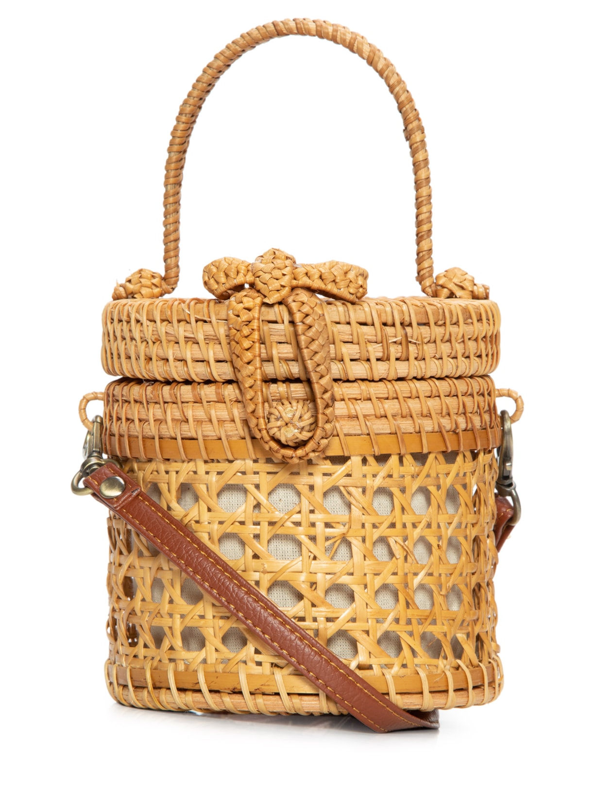 Bolsa Feminina Tiracolo Palha - Bege