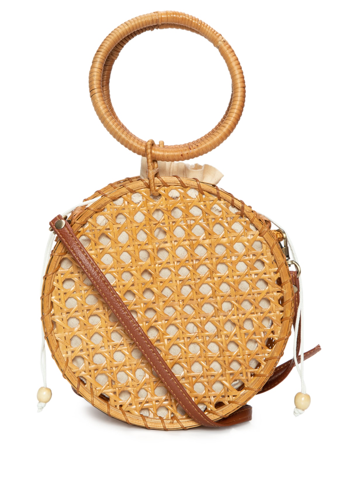 Bolsa Feminina Tiracolo Palha - Bege