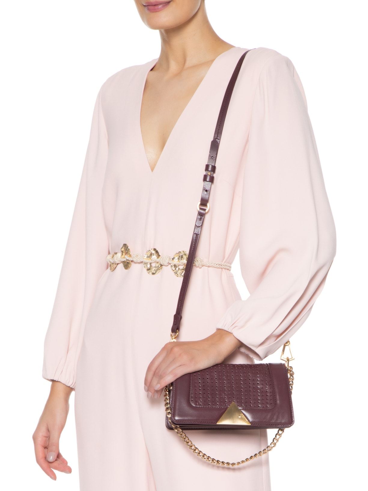 Bolsa Feminina Tiracolo Pequena Audrina Couro Roxo Schutz