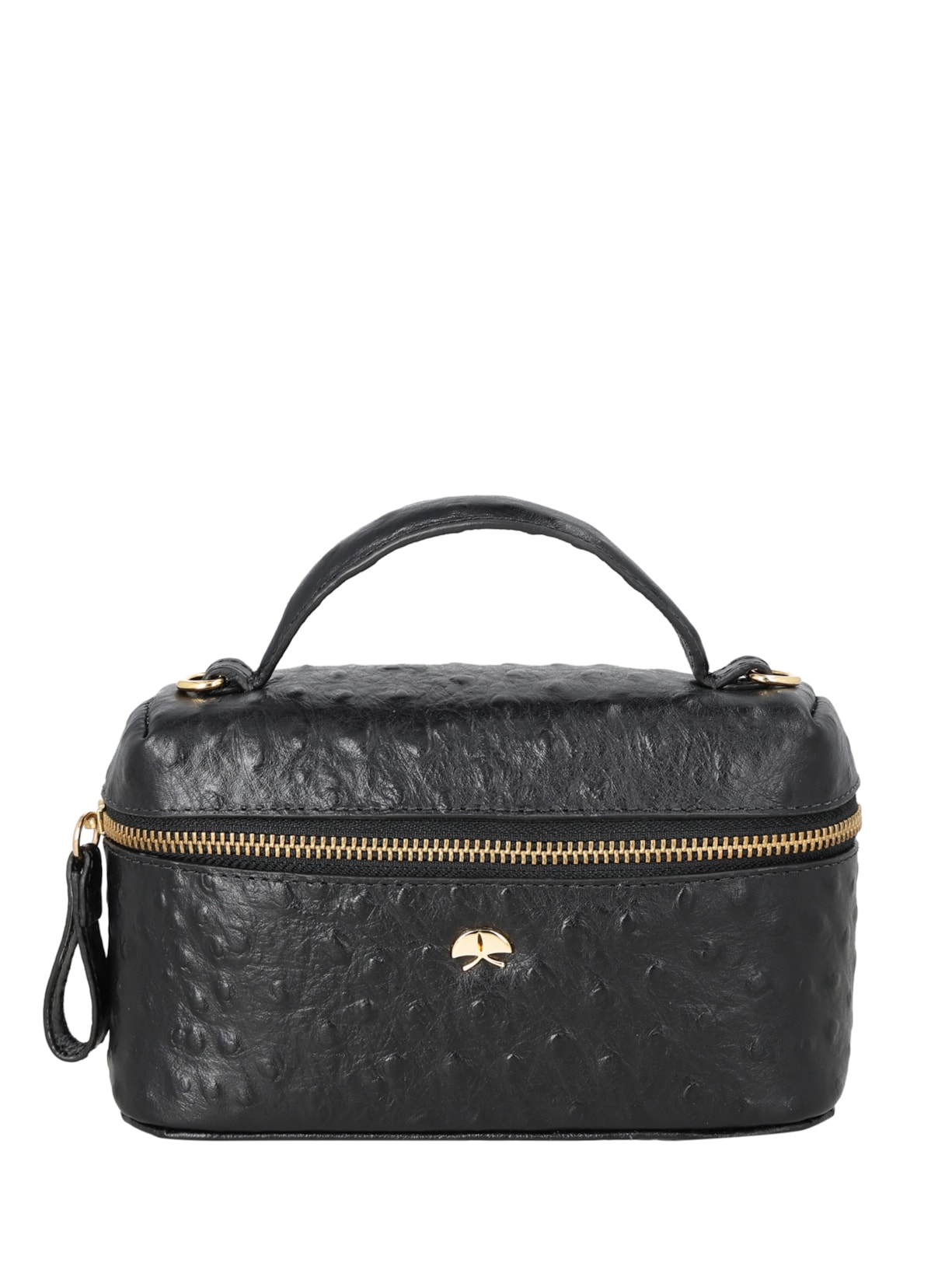 Bolsa Feminina Tiracolo Pequena Avestruz Preto Luiza Barcelos