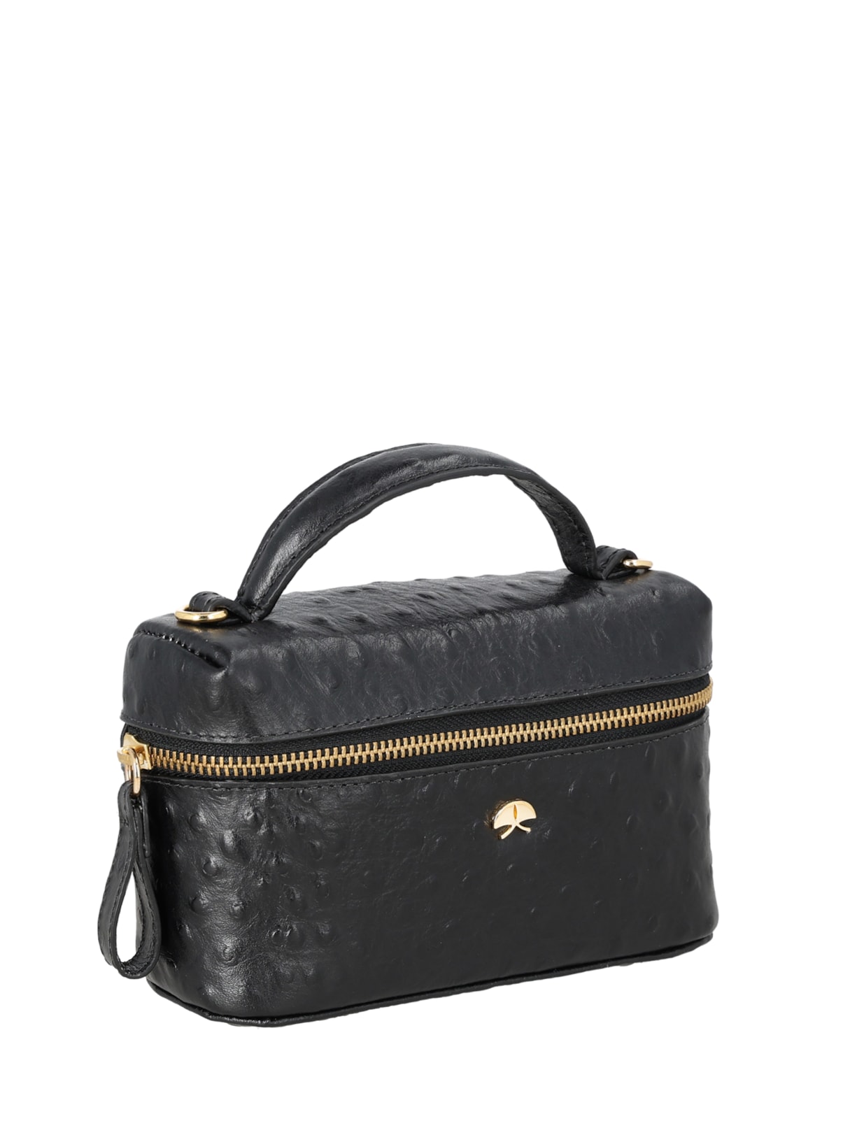 Bolsa Feminina Tiracolo Pequena Avestruz Preto Luiza Barcelos