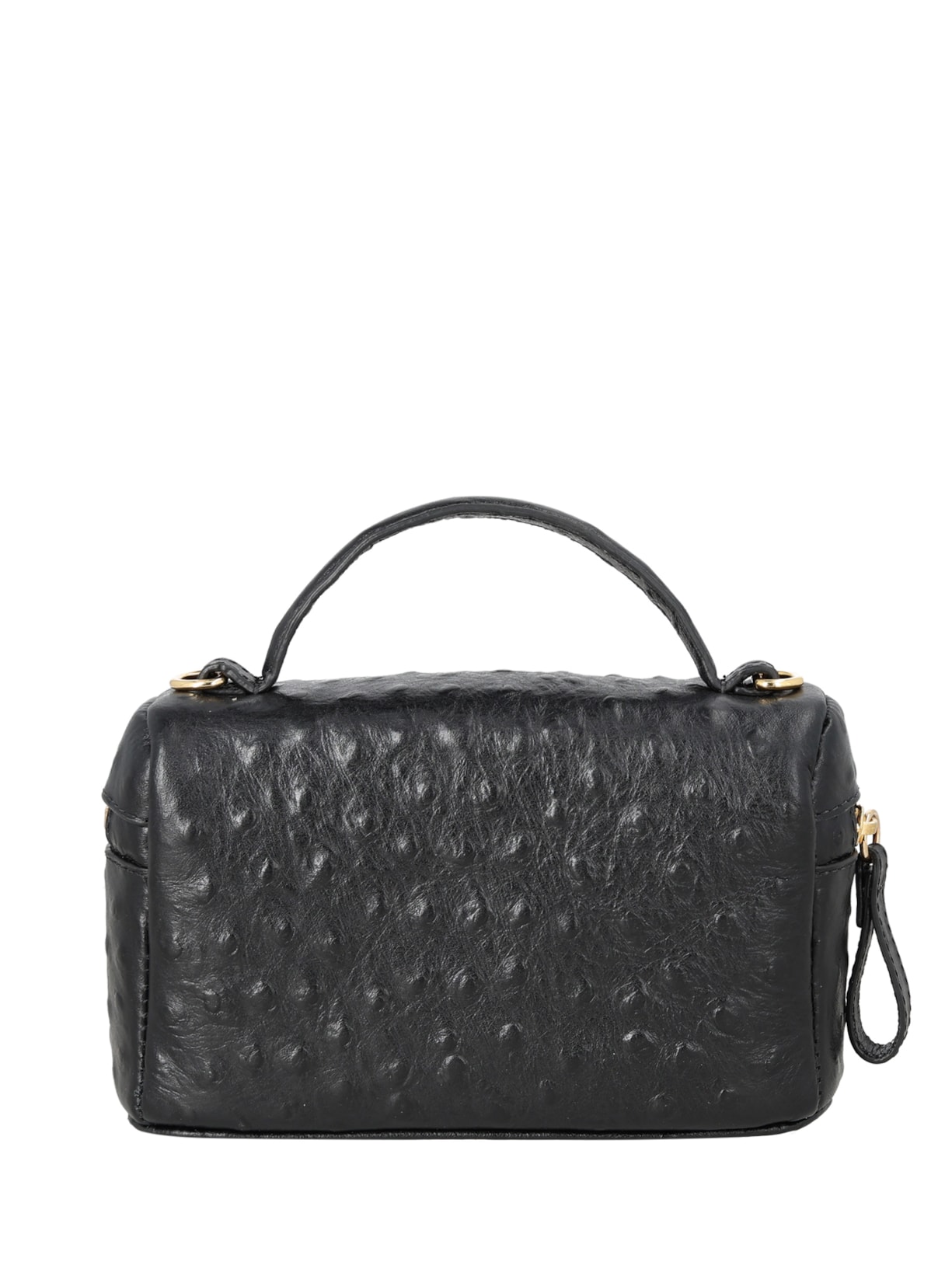 Bolsa Feminina Tiracolo Pequena Avestruz Preto Luiza Barcelos