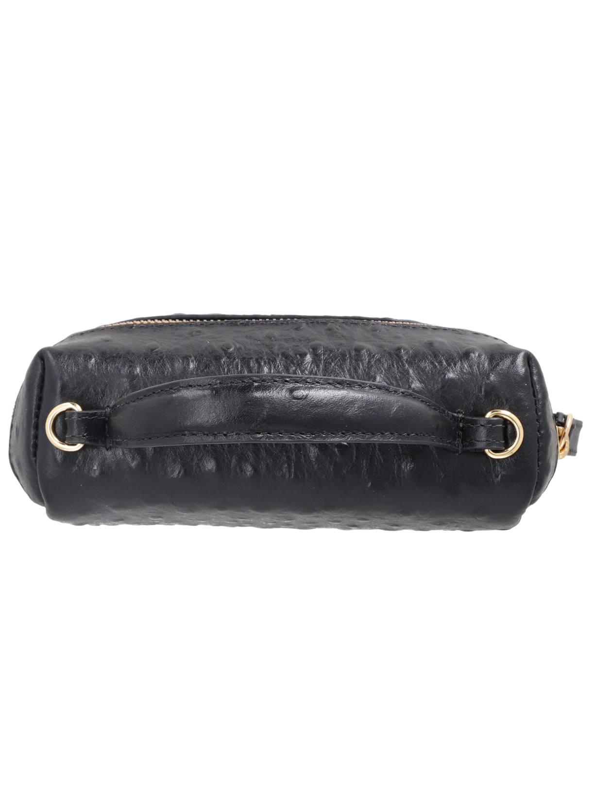 Bolsa Feminina Tiracolo Pequena Avestruz Preto Luiza Barcelos