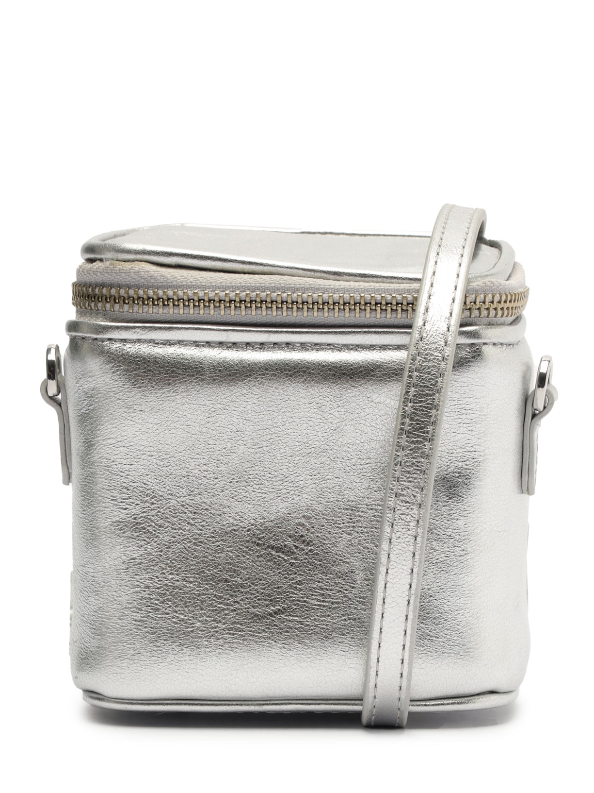 Bolsa Feminina Tiracolo Pequena Boxy Couro - Prata