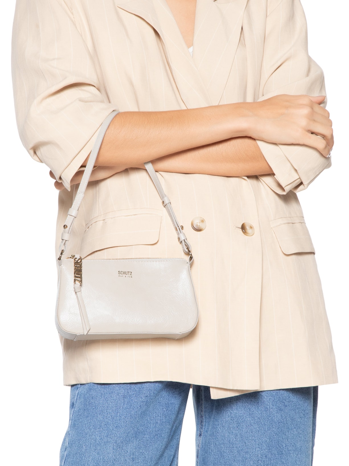 Bolsa Feminina Tiracolo Pequena Branco Schutz