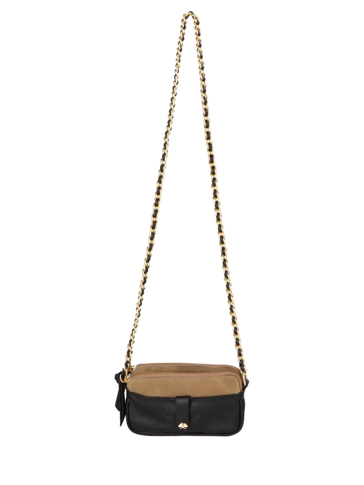 Bolsa Feminina Tiracolo Pequena Camurça Viena Preto Luiza Barcelos