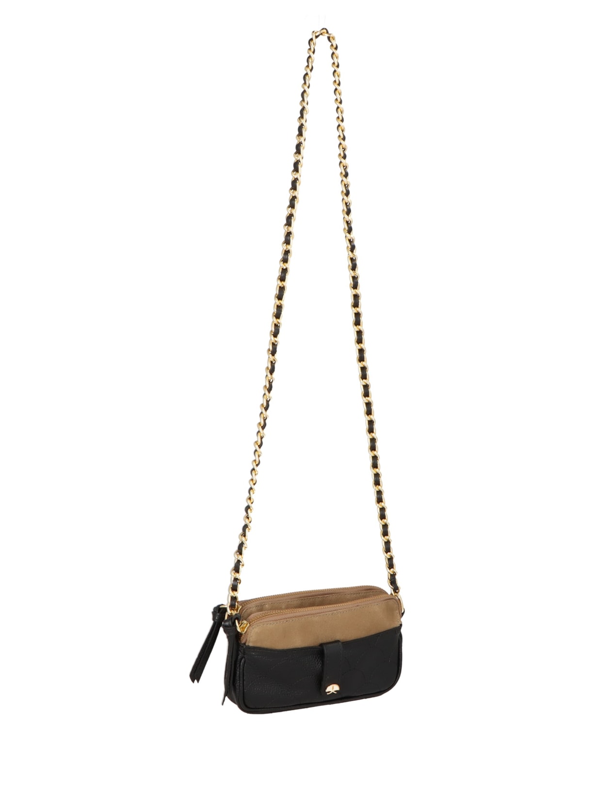 Bolsa Feminina Tiracolo Pequena Camurça Viena Preto Luiza Barcelos