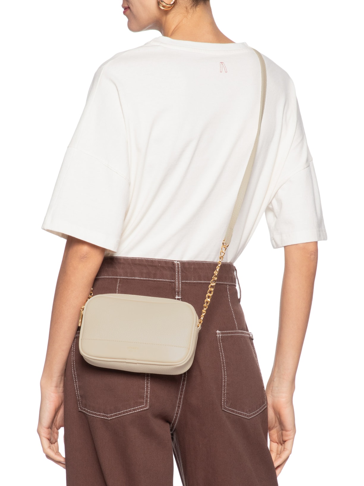 Bolsa Feminina Tiracolo Pequena Corrente Basic Branco Arezzo