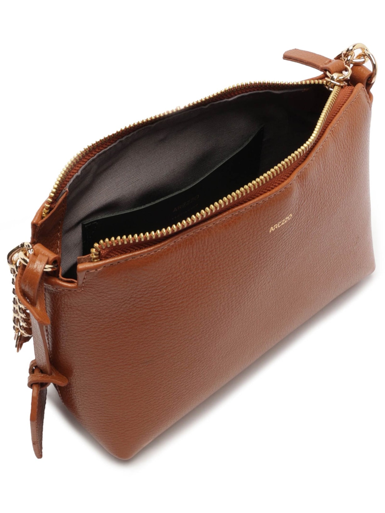 Bolsa Feminina Tiracolo Pequena Couro Marrom Arezzo