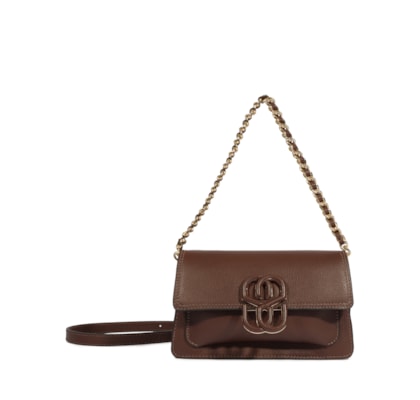 Bolsa Feminina Tiracolo Pequena Couro - Marrom