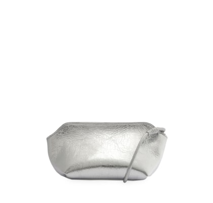 Bolsa Feminina Tiracolo Pequena Couro - Prata