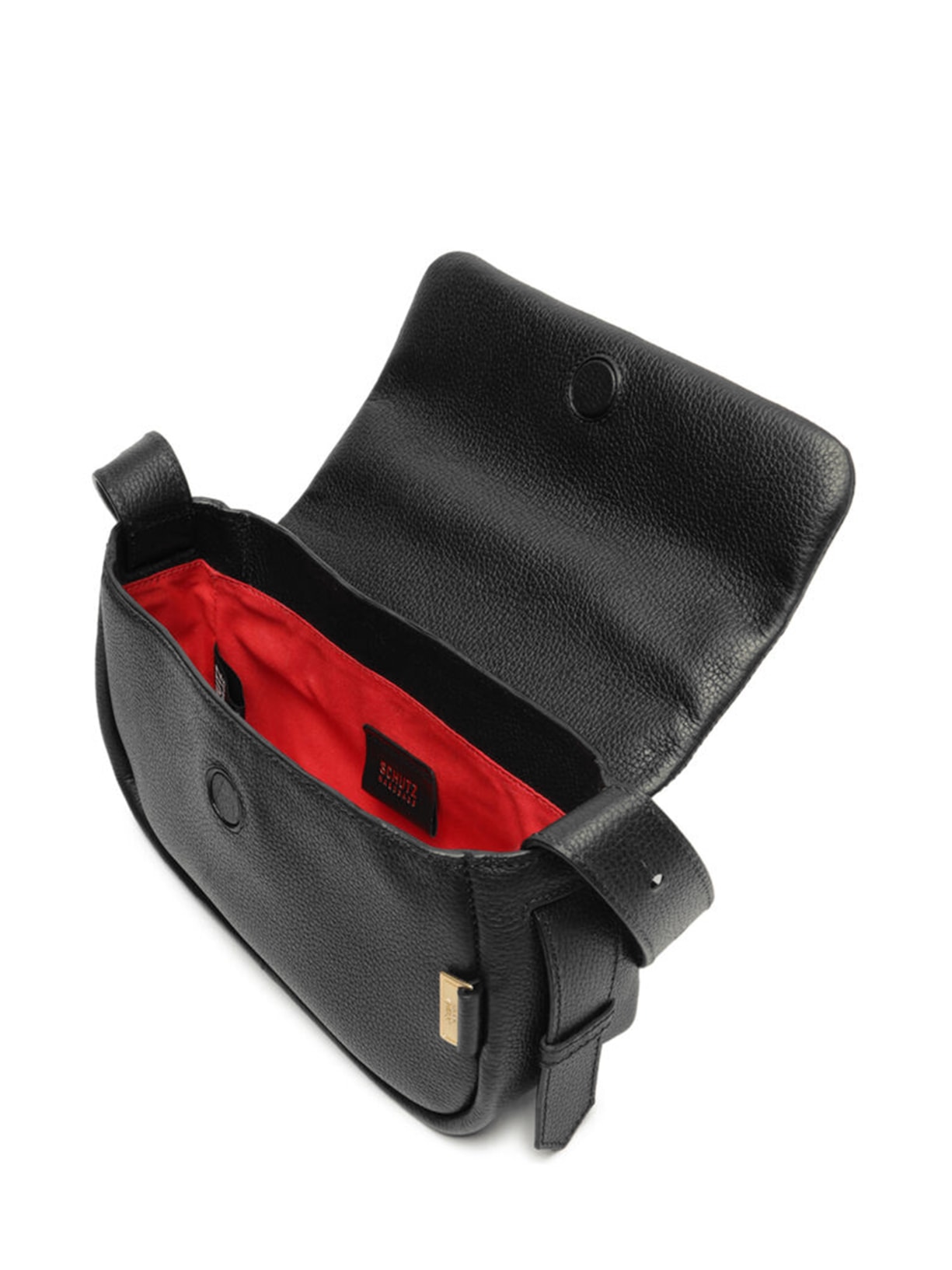 Bolsa Feminina Tiracolo Pequena Couro Preto Schutz