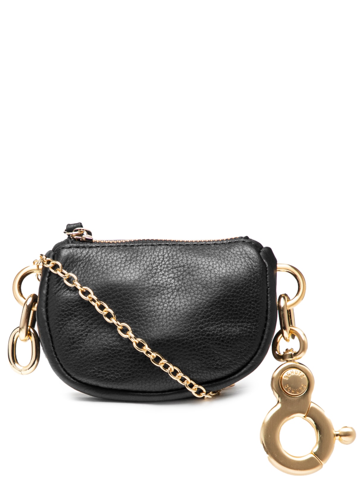Bolsa Feminina Tiracolo Pequena Couro - Preto