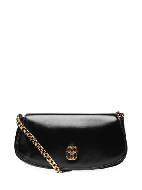 Bolsa Feminina Tiracolo Pequena Couro - Preto