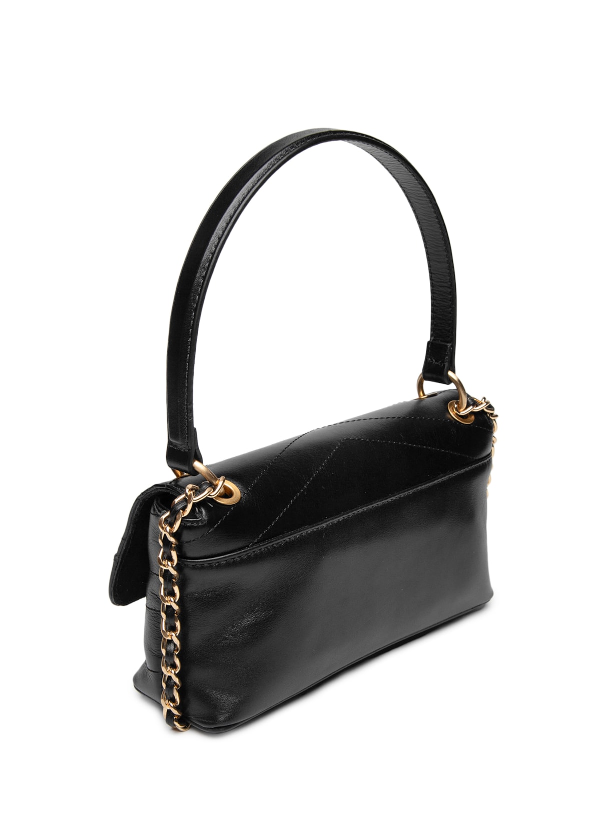 Bolsa Feminina Tiracolo Pequena Couro Preto Vicenza