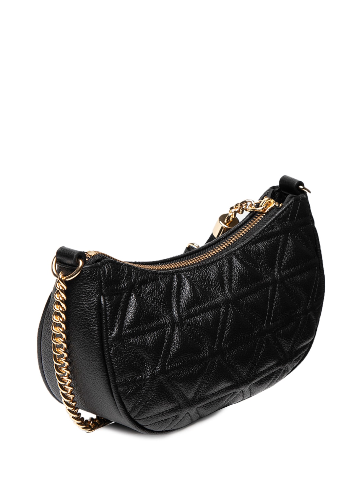 Bolsa Feminina Tiracolo Pequena Couro Texturizado Preto Schutz