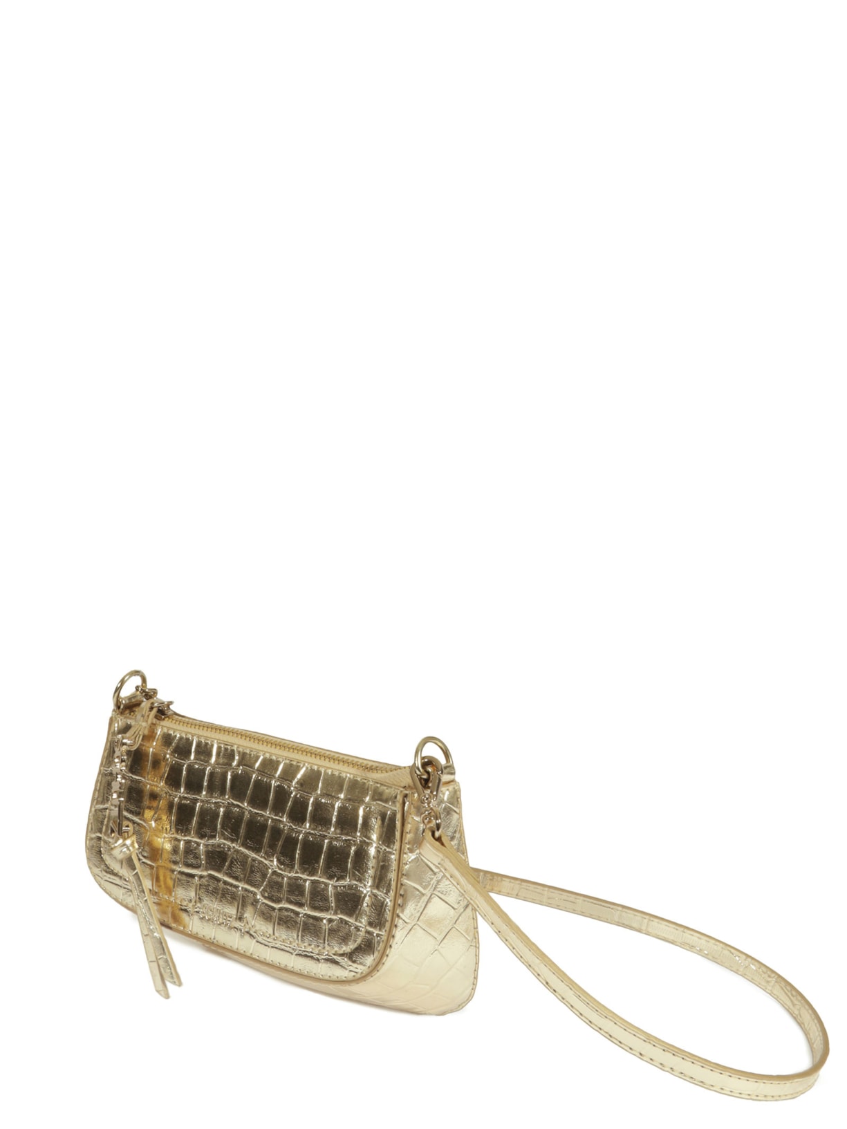 Bolsa Feminina Tiracolo Pequena Croco Dourado Schutz