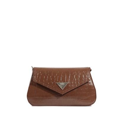 Bolsa Feminina Tiracolo Pequena Croco - Marrom