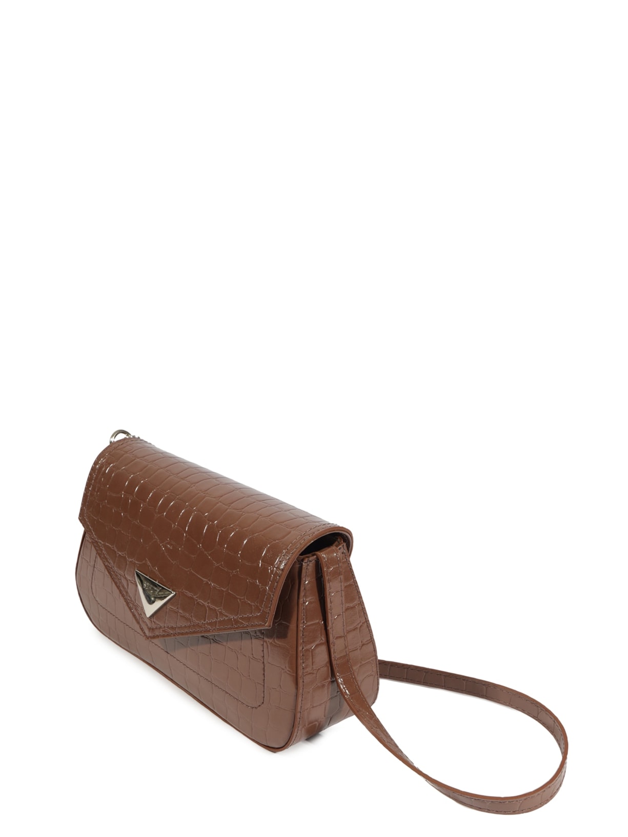 Bolsa Feminina Tiracolo Pequena Croco Marrom Schutz