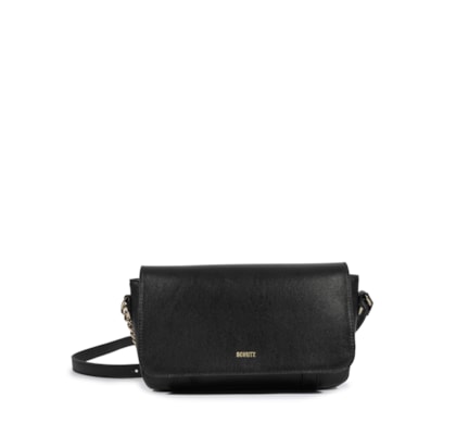 Bolsa Feminina Tiracolo Pequena Darya Couro - Preto