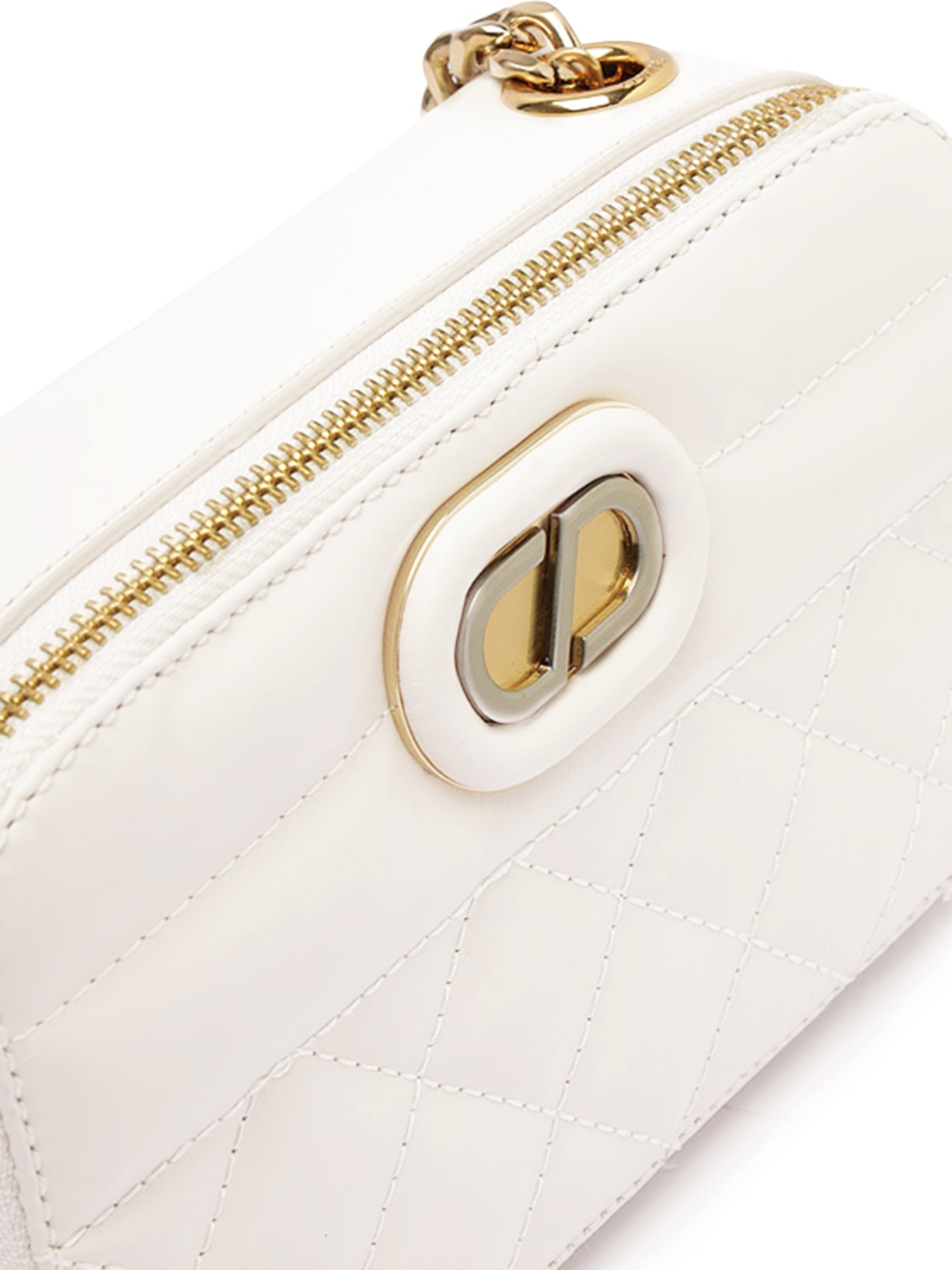 Bolsa Feminina Tiracolo Pequena Dazzle Couro Off White Schutz