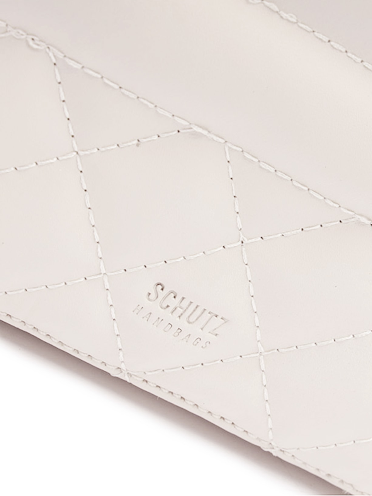 Bolsa Feminina Tiracolo Pequena Dazzle Couro Off White Schutz