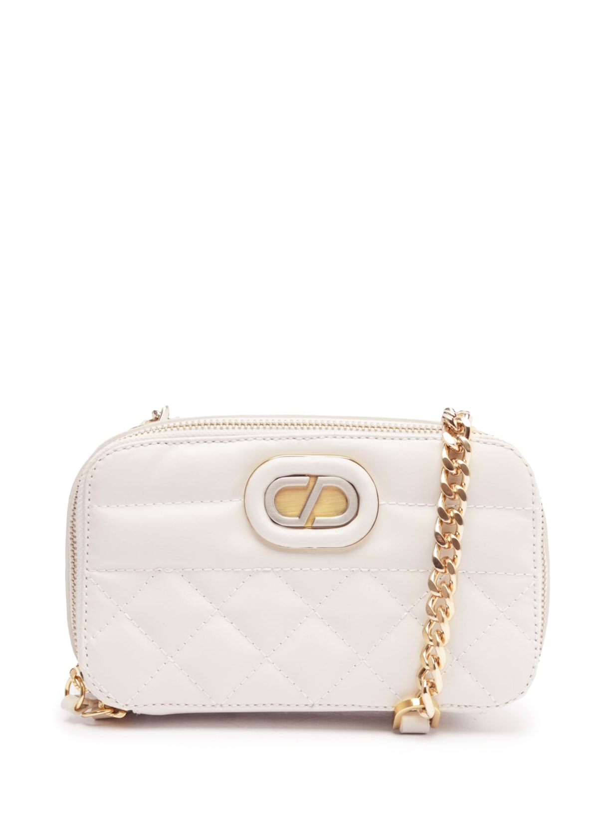 Bolsa Feminina Tiracolo Pequena Dazzle Couro Off White Schutz