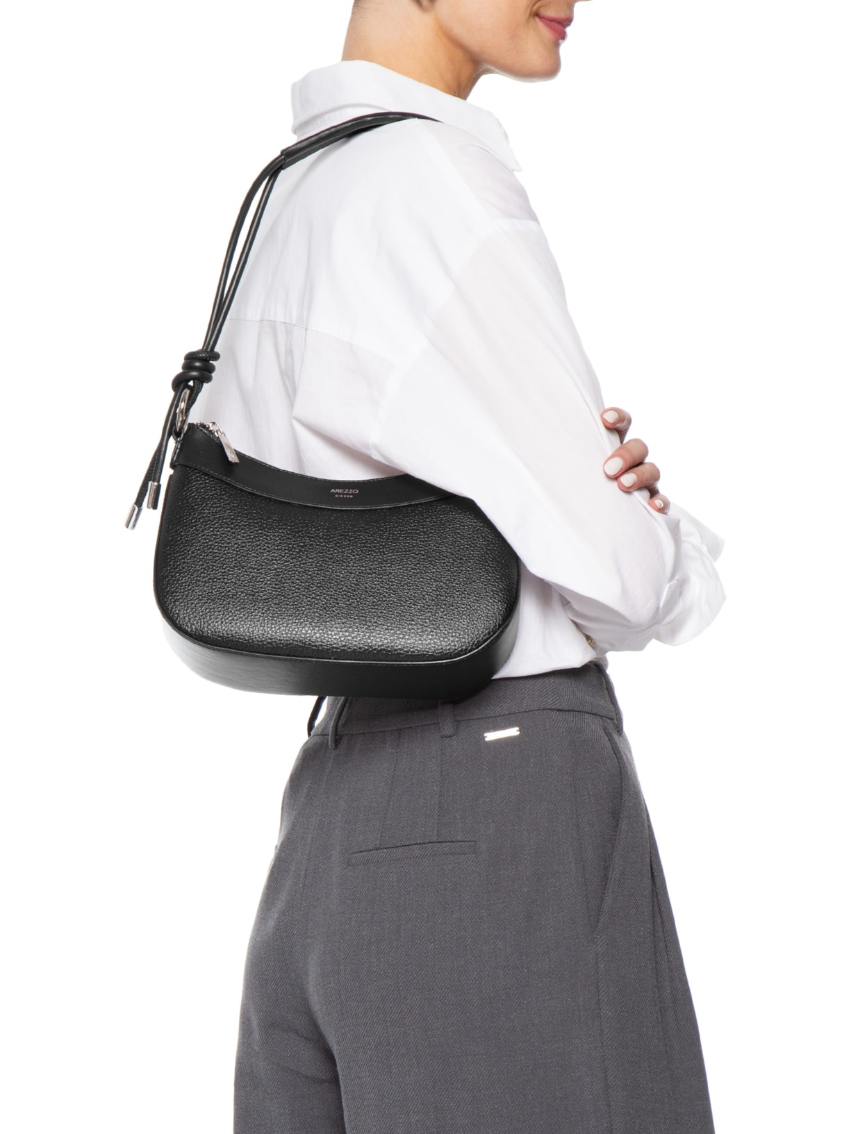 Bolsa Feminina Tiracolo Pequena Enrolados Preto Arezzo