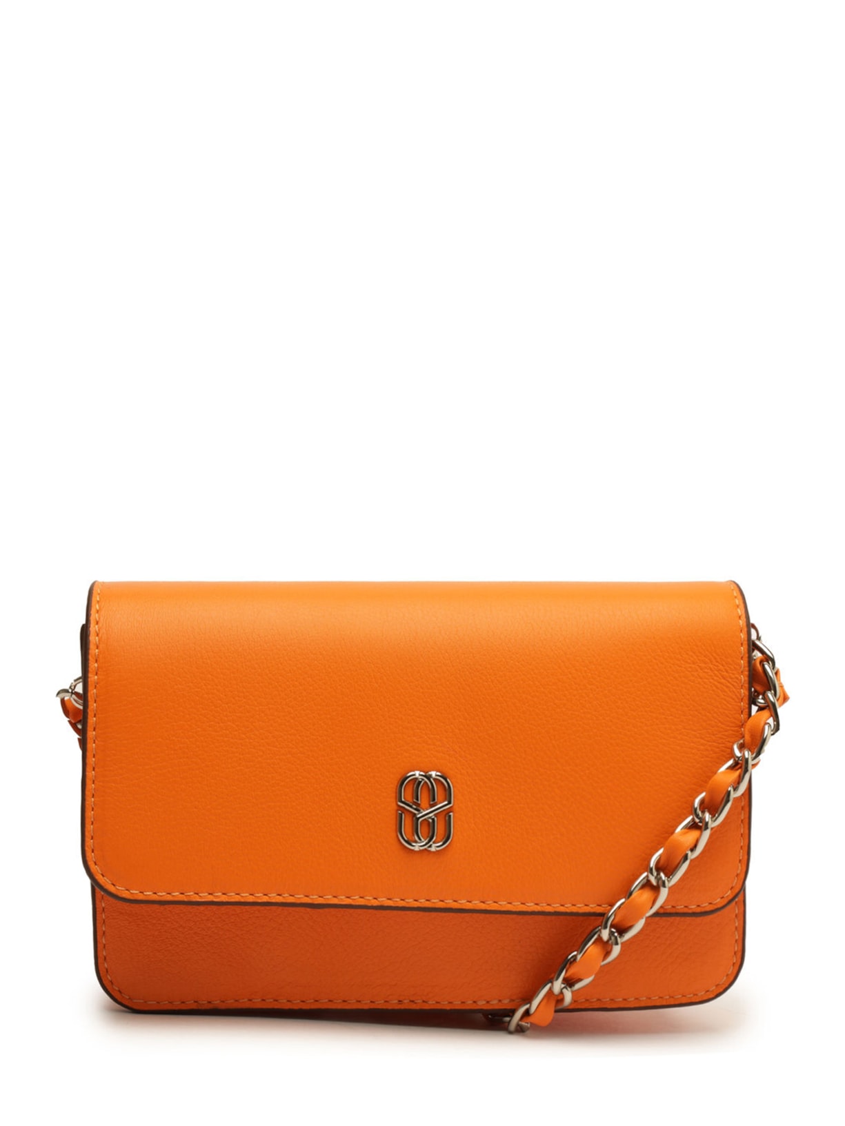 Bolsa Feminina Tiracolo Pequena Lorena Cozy Couro - Laranja