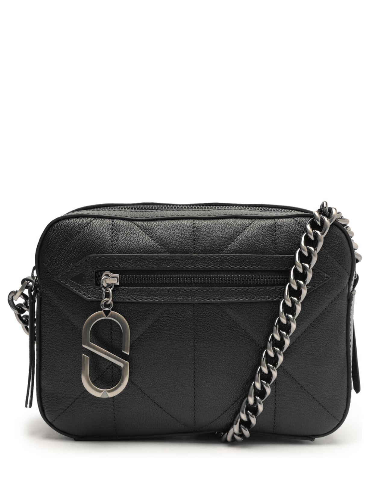 Bolsa Feminina Tiracolo Pequena Marla Couro - Preto