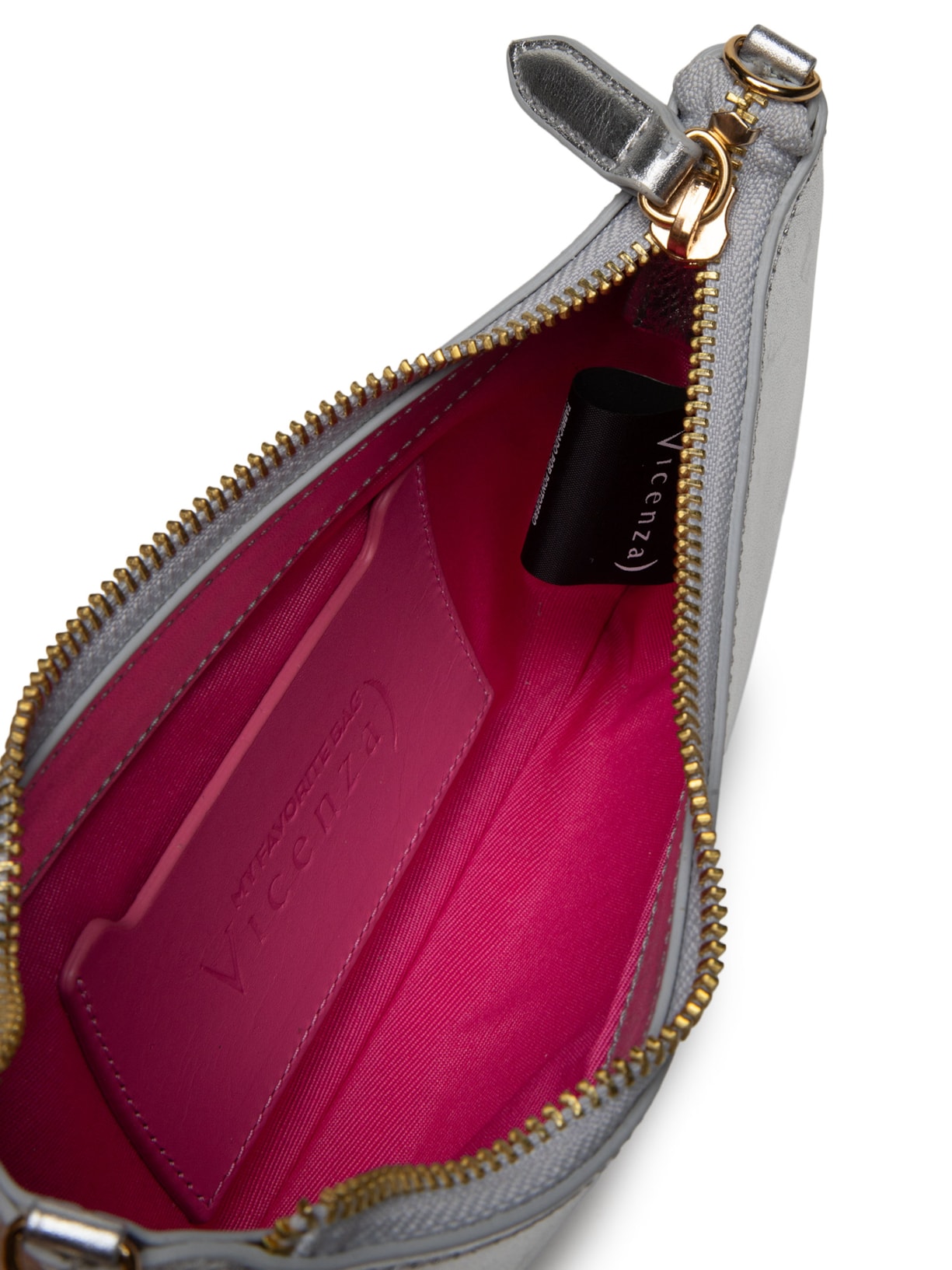 Bolsa Feminina Tiracolo Pequena Napa Oil Metal Prateado Vicenza
