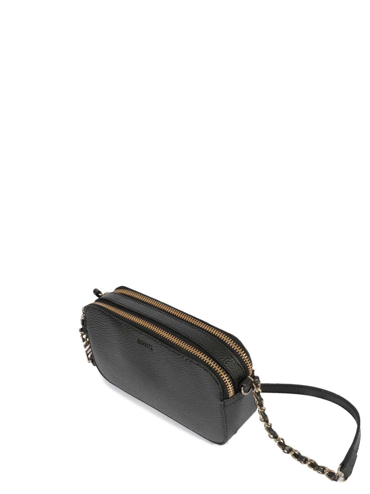 Bolsa Feminina Tiracolo Pequena Nicky Couro Preto Schutz