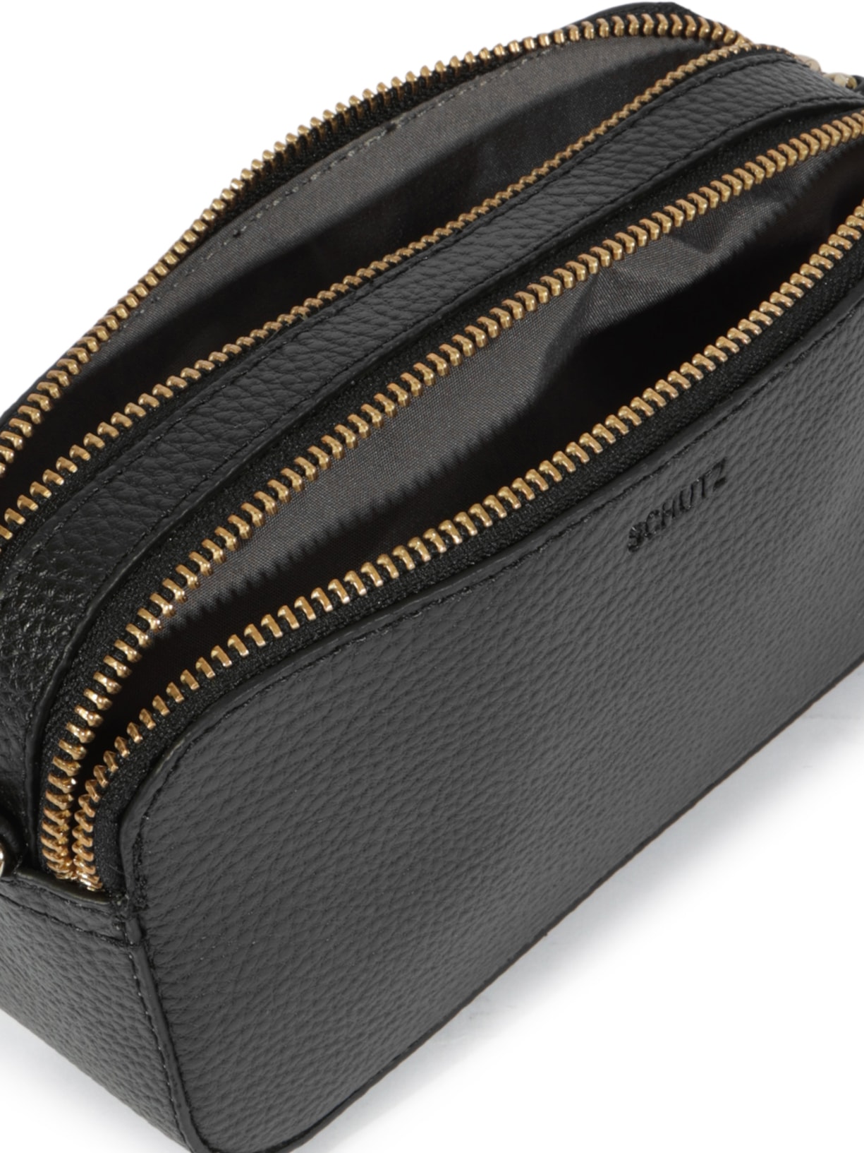 Bolsa Feminina Tiracolo Pequena Nicky Couro Preto Schutz