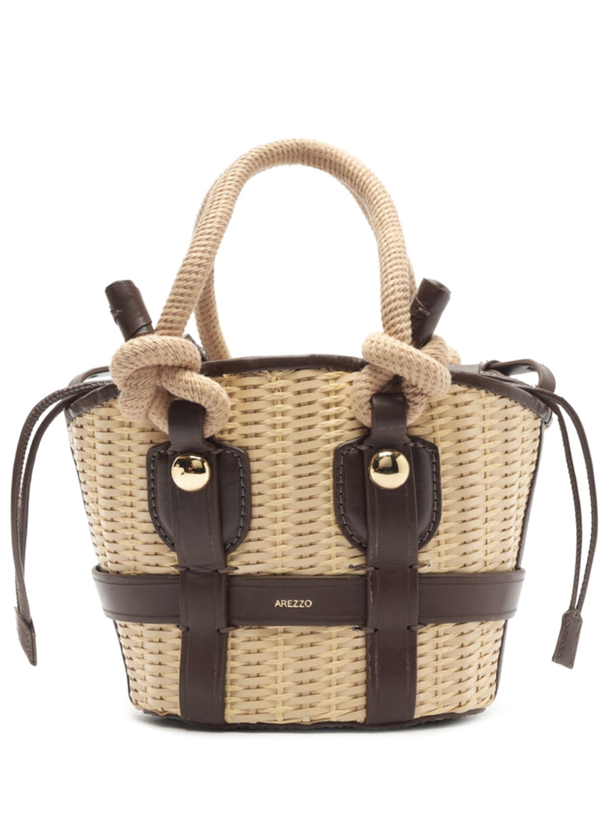 Bolsa Feminina Tiracolo Pequena Palha Bege Arezzo + Lenny Niemeyer