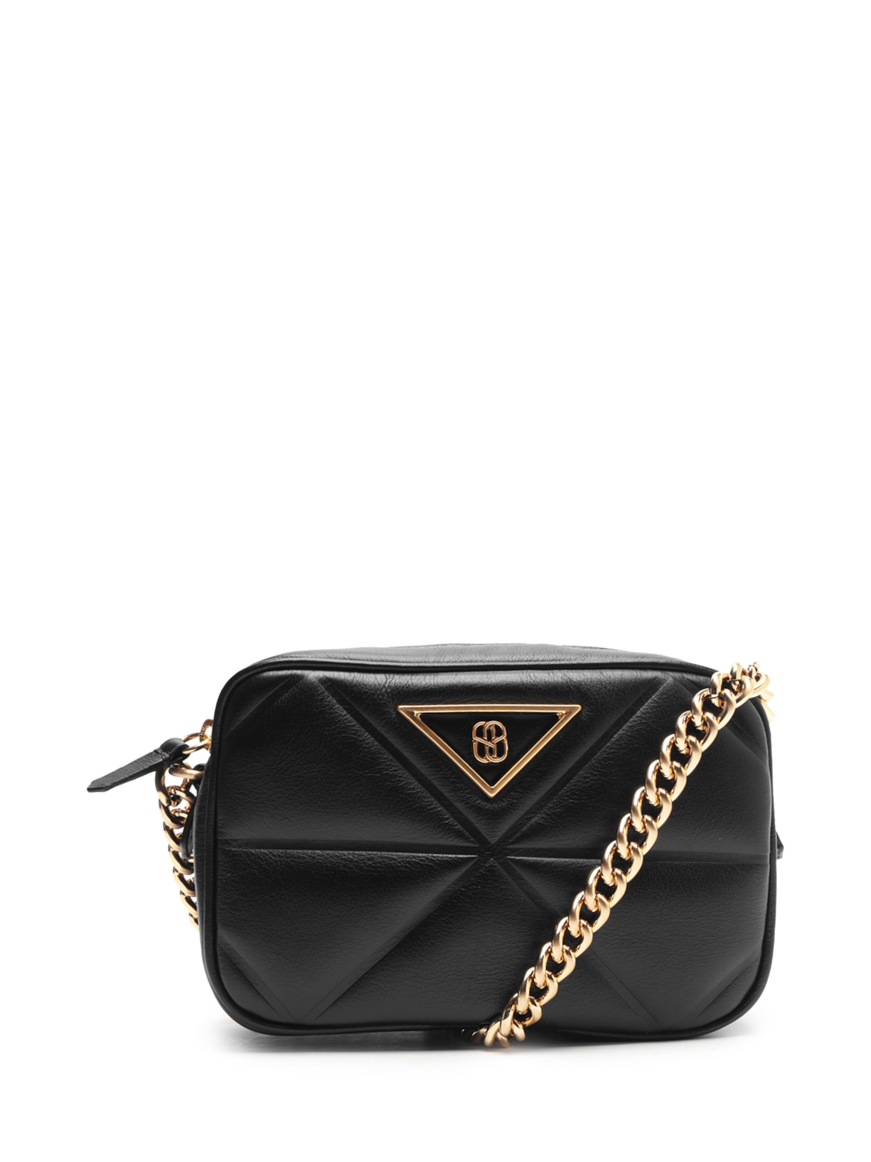 Bolsa Feminina Tiracolo Pequena Poppy Couro Matelassê - Preto