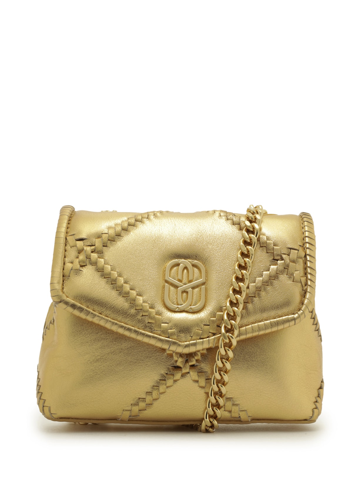 Bolsa Feminina Tiracolo Pequena Shay Couro - Dourado