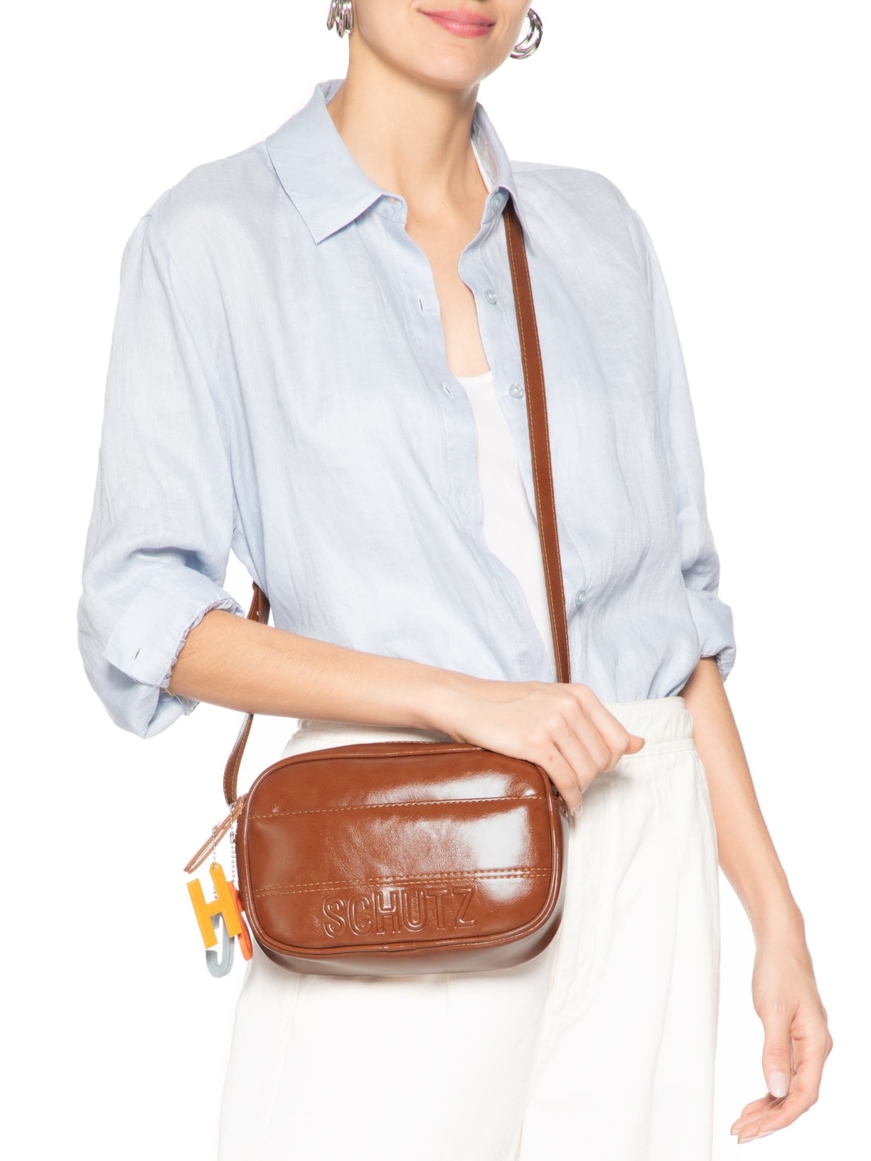 Bolsa Feminina Tiracolo Pequena Sian Marrom Schutz