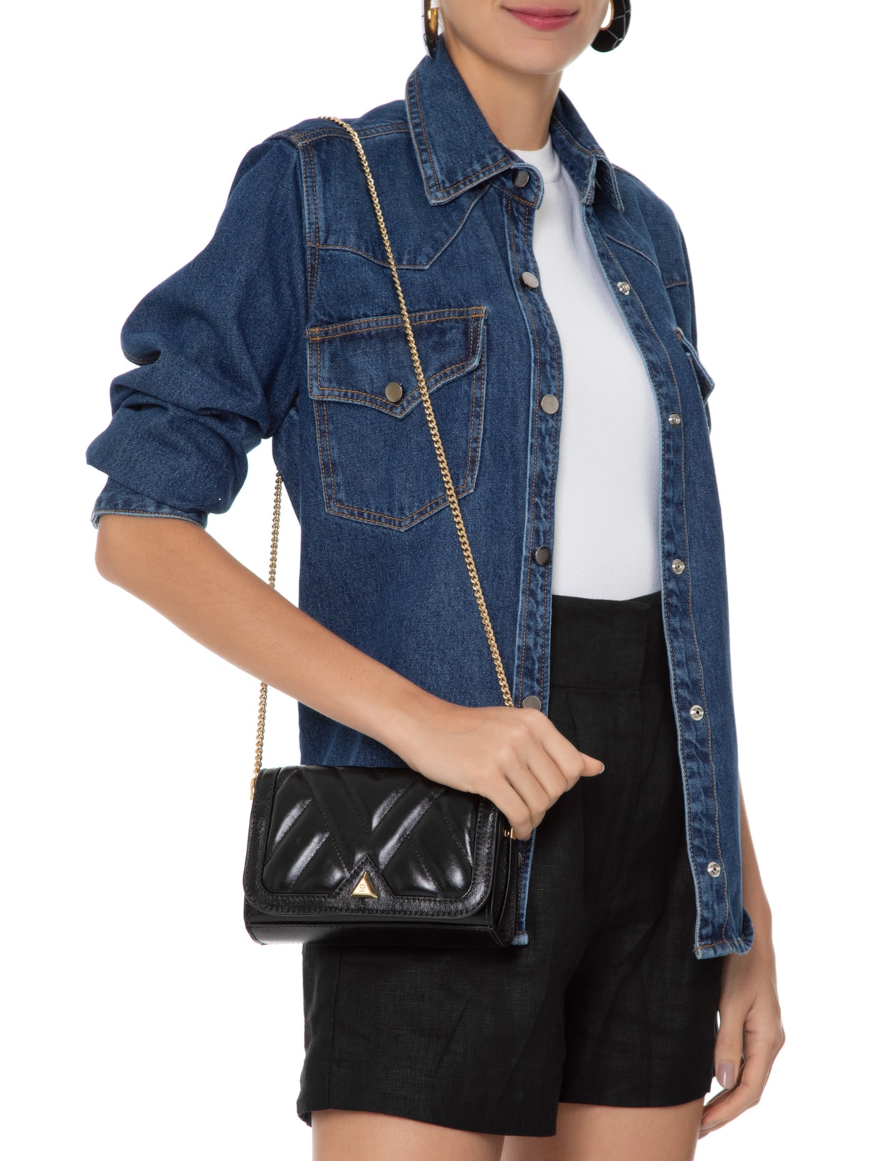 Bolsa Feminina Tiracolo Pequena Sienna Couro Preto Schutz