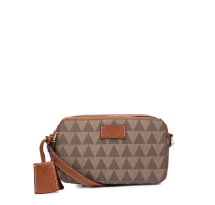 Bolsa Feminina Tiracolo Pequena Triangle - Cinza