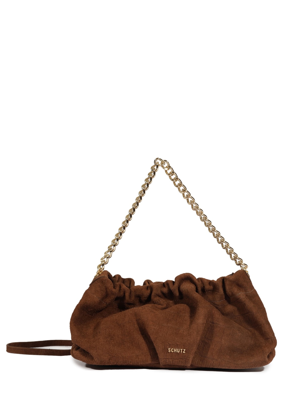 Bolsa Feminina Tiracolo Pouch Aryen Camurça - Marrom