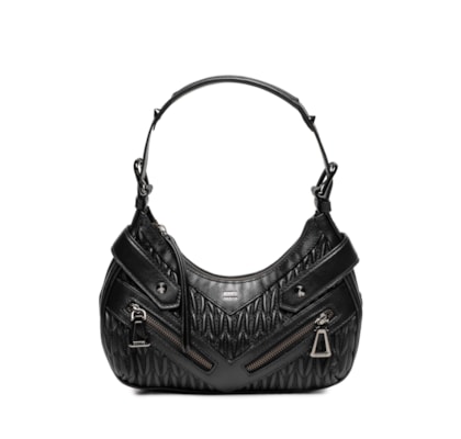 Bolsa Feminina Tiracolo Suki Média Couro - Preto